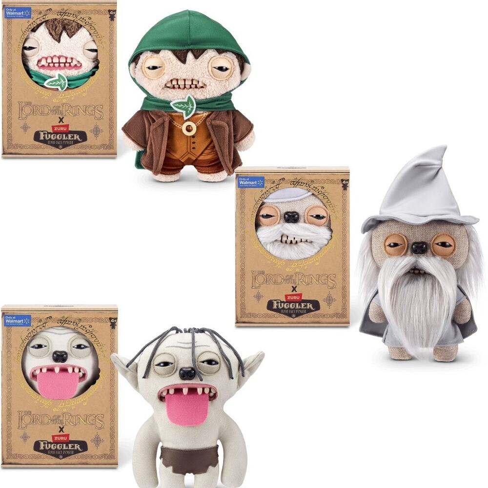 Fuggler Lord Of The Rings Frodo, Smagol, Gandalf, Plush Toy Full Set by ZURU New